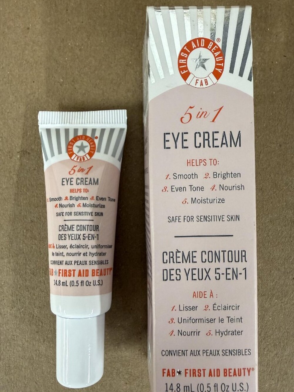 First Aid Beauty FAB 5 in 1 Eye Cream 0.5 oz Smooth Brighten Even Skin Tone NEW